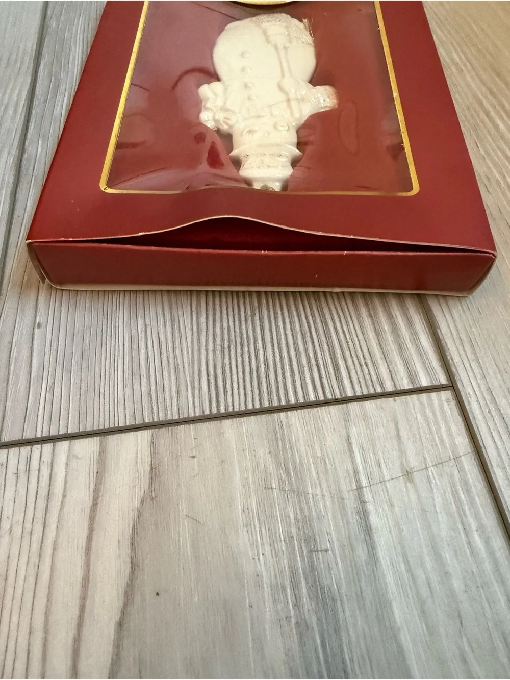 Lenox Cream Snowman Ornament with Gold Cord